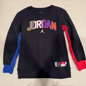 Jordan Kids' Black Multicolor Logo Sweatshirt